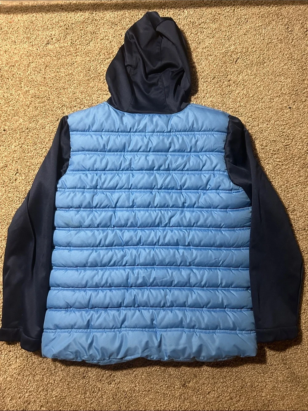Jordan Blue and Navy Puffer Hoodie Jacket